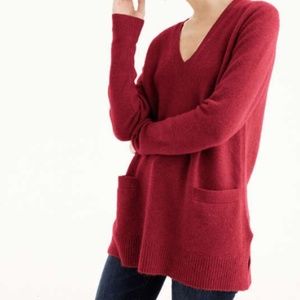 J. Crew V-neck front-pocket tunic sweater